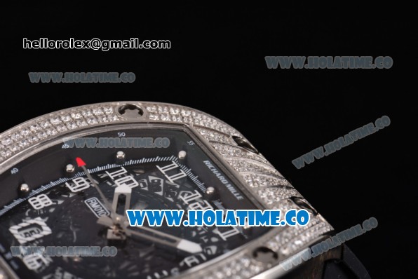 Richard Mille RM010 Miyota 9015 Automatic Steel/Diamonds Case with Skeleton Dial and Numeral Markers - Click Image to Close